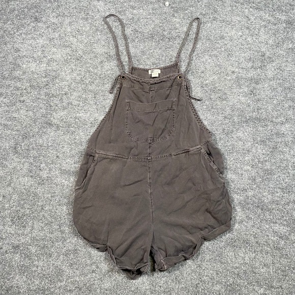 Billabong Pants - Billabong Wild‎ Pursuit Washed Black Cotton Short Overalls Romper Small